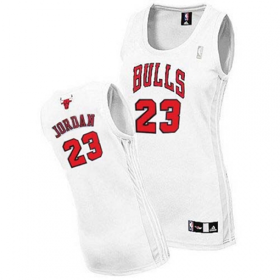 Women's Adidas Chicago Bulls 23 Michael Jordan Authentic White Home NBA Jersey