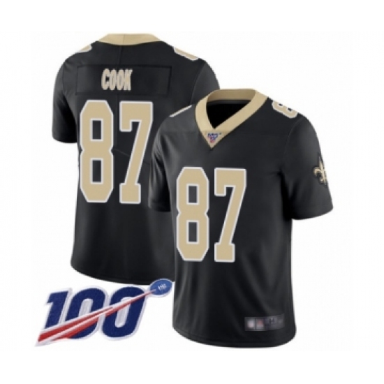 Men's New Orleans Saints 87 Jared Cook Black Team Color Vapor Untouchable Limited Player 100th Season Football Jersey