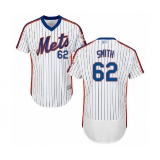 Men's New York Mets 62 Drew Smith White Alternate Flex Base Authentic Collection Baseball Player Jersey