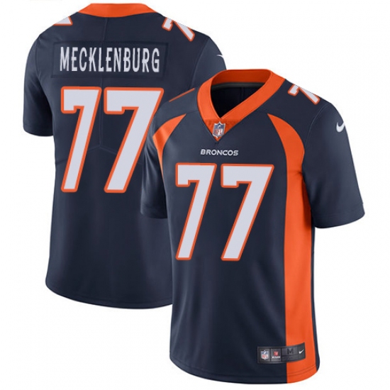 Men's Nike Denver Broncos 77 Karl Mecklenburg Navy Blue Alternate Vapor Untouchable Limited Player NFL Jersey