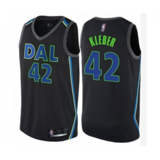 Men's Dallas Mavericks 42 Maxi Kleber Authentic Black Basketball Jersey - City Edition