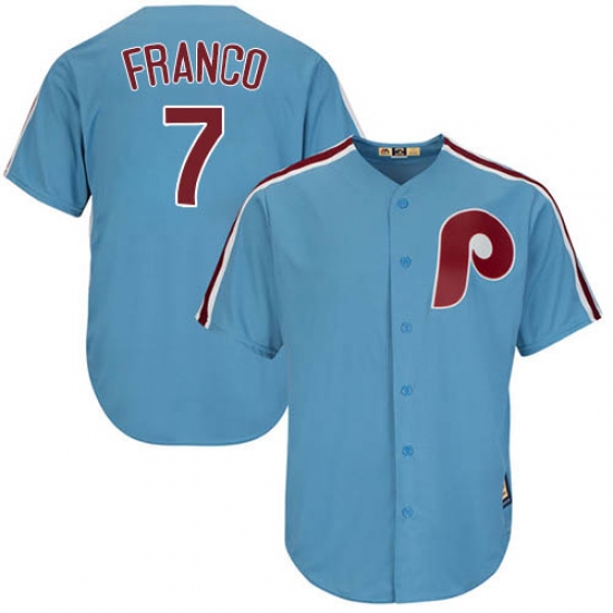 Men's Majestic Philadelphia Phillies 7 Maikel Franco Authentic Light Blue Cooperstown MLB Jersey