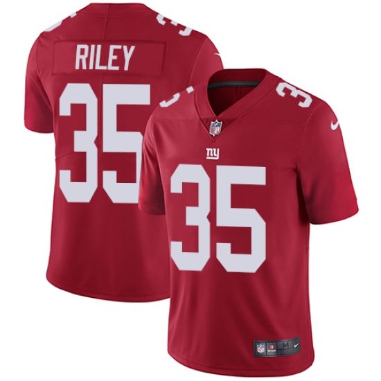 Men's Nike New York Giants 35 Curtis Riley Red Alternate Vapor Untouchable Limited Player NFL Jersey