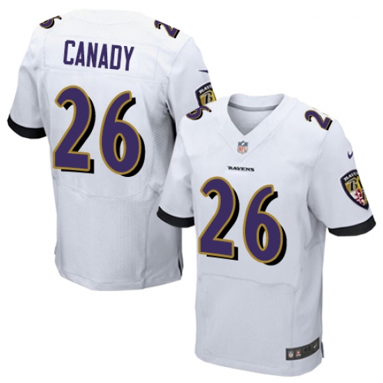 Men's Nike Baltimore Ravens 26 Maurice Canady Elite White NFL Jersey