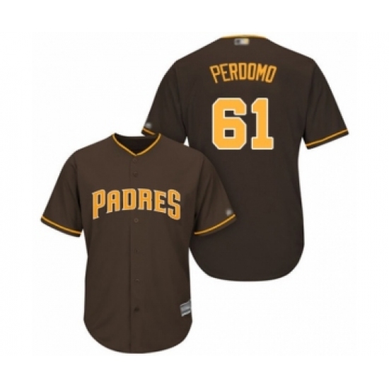 Youth San Diego Padres 61 Luis Perdomo Authentic Brown Alternate Cool Base Baseball Player Jersey