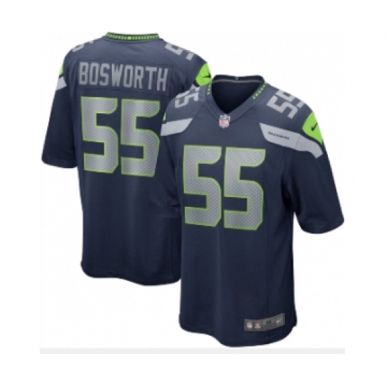 Nike Seattle Seahawks 55 Brian Bosworth Steel Blue Team Color Men's Stitched NFL Vapor Untouchable Limited Jersey