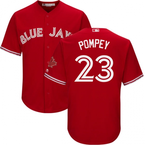 Youth Majestic Toronto Blue Jays 23 Dalton Pompey Replica Scarlet Alternate MLB Jersey