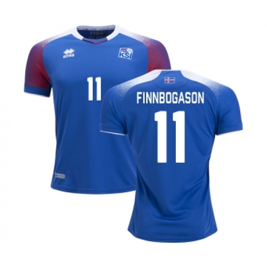 Iceland 11 FINNBOGASON Home Soccer Country Jersey