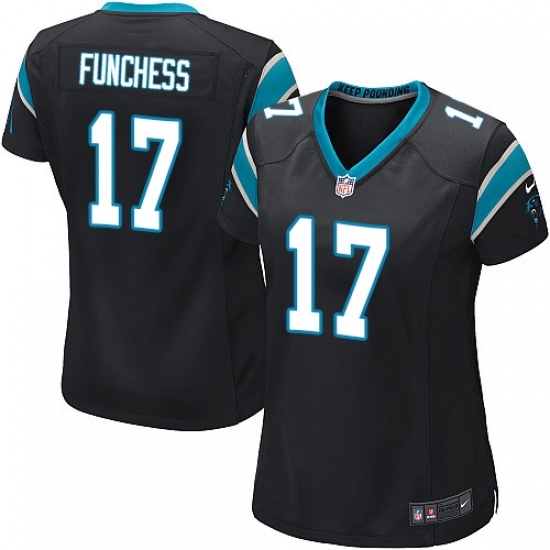 Women's Nike Carolina Panthers 17 Devin Funchess Game Black Team Color NFL Jersey