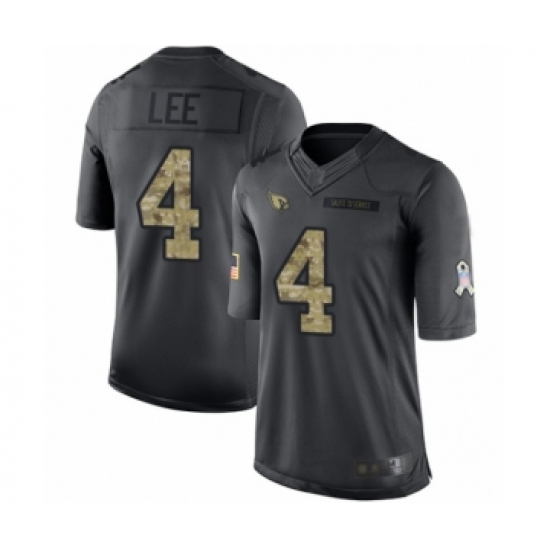 Men's Arizona Cardinals 4 Andy Lee Limited Black 2016 Salute to Service Football Jersey