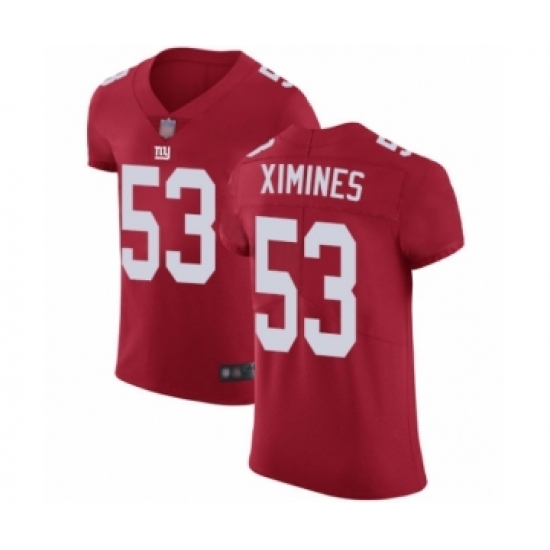 Men's New York Giants 53 Oshane Ximines Red Alternate Vapor Untouchable Elite Player Football Jersey