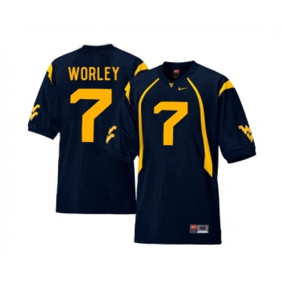 West Virginia Mountaineers 7 Daryl Worley Navy College Football Jersey