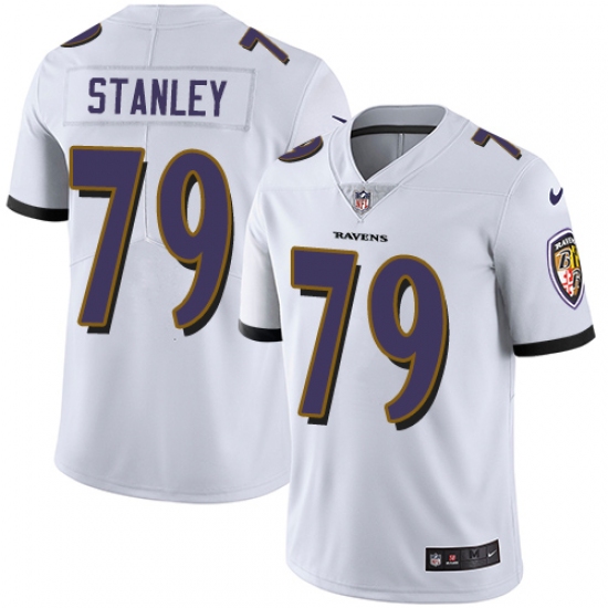 Men's Nike Baltimore Ravens 79 Ronnie Stanley White Vapor Untouchable Limited Player NFL Jersey