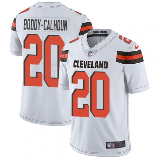 Men's Nike Cleveland Browns 20 Briean Boddy-Calhoun White Vapor Untouchable Limited Player NFL Jersey