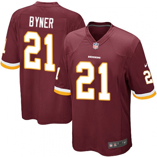 Men's Nike Washington Redskins 21 Earnest Byner Game Burgundy Red Team Color NFL Jersey