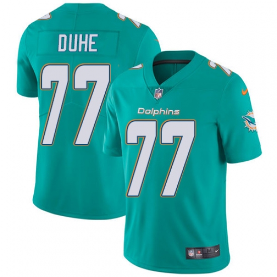 Youth Nike Miami Dolphins 77 Adam Joseph Duhe Elite Aqua Green Team Color NFL Jersey