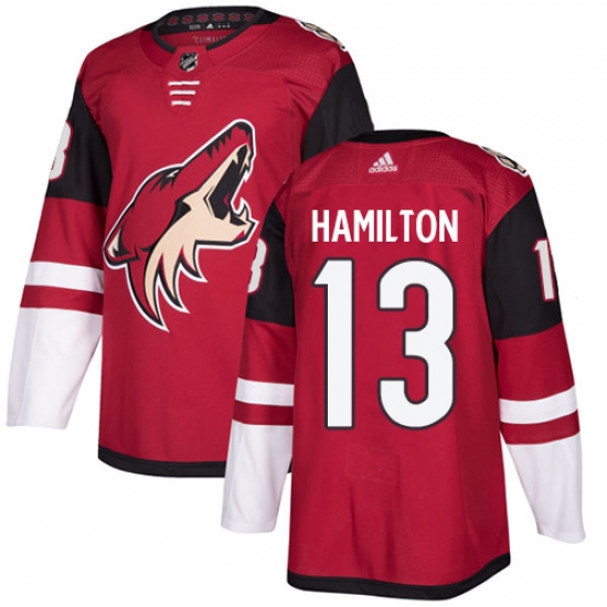 Men's Adidas Arizona Coyotes 13 Freddie Hamilton Authentic Burgundy Red Home NHL Jersey