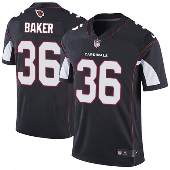 Men's Nike Arizona Cardinals 36 Budda Baker Black Alternate Vapor Untouchable Limited Player NFL Jersey