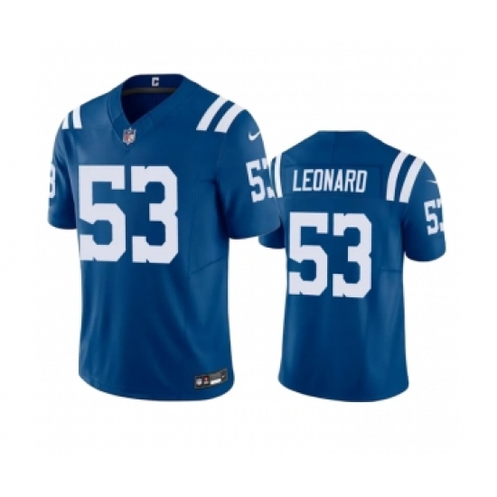 Men's Indianapolis Colts 53 Shaquille Leonard Blue 2023 F.U.S.E Vapor Untouchable Stitched Football Jersey