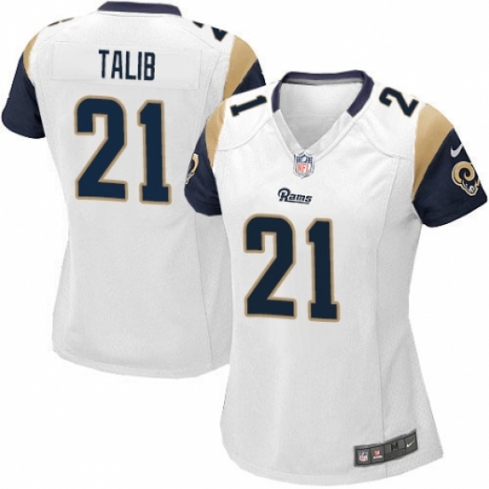 Women's Nike Los Angeles Rams 21 Aqib Talib Game White NFL Jersey