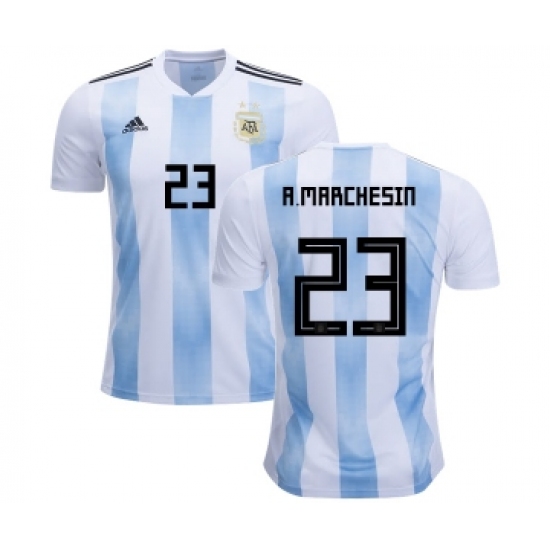 Argentina 23 A.Marchesin Home Kid Soccer Country Jersey