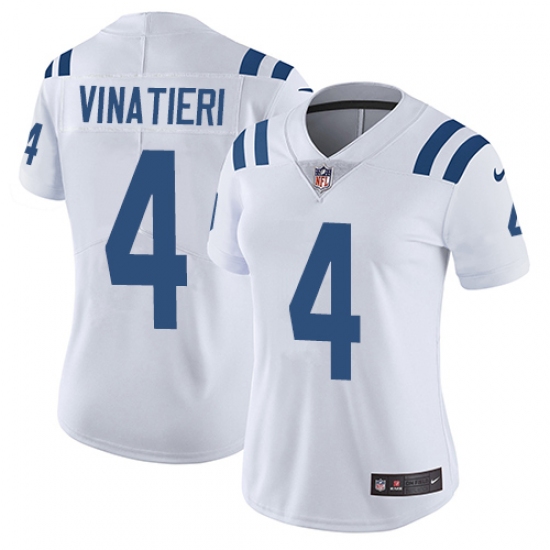 Women's Nike Indianapolis Colts 4 Adam Vinatieri Elite White NFL Jersey