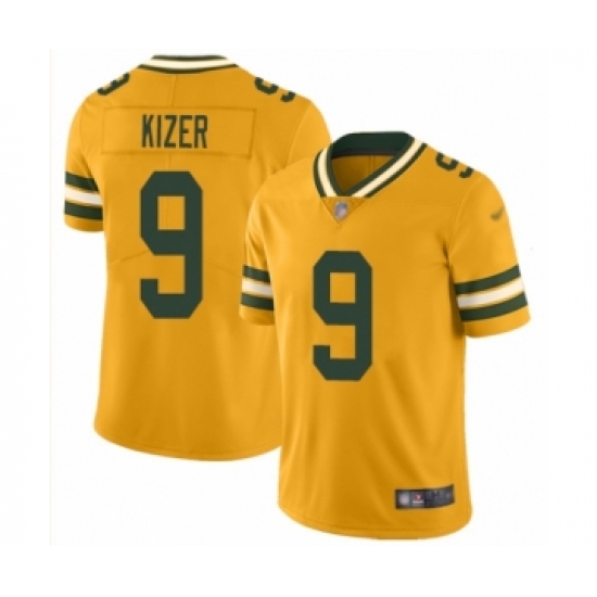 Women's Green Bay Packers 9 DeShone Kizer Limited Gold Inverted Legend Football Jersey