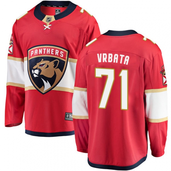 Youth Florida Panthers 71 Radim Vrbata Fanatics Branded Red Home Breakaway NHL Jersey