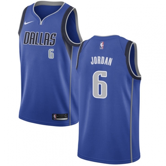 Women's Nike Dallas Mavericks 6 DeAndre Jordan Swingman Royal Blue NBA Jersey - Icon Edition