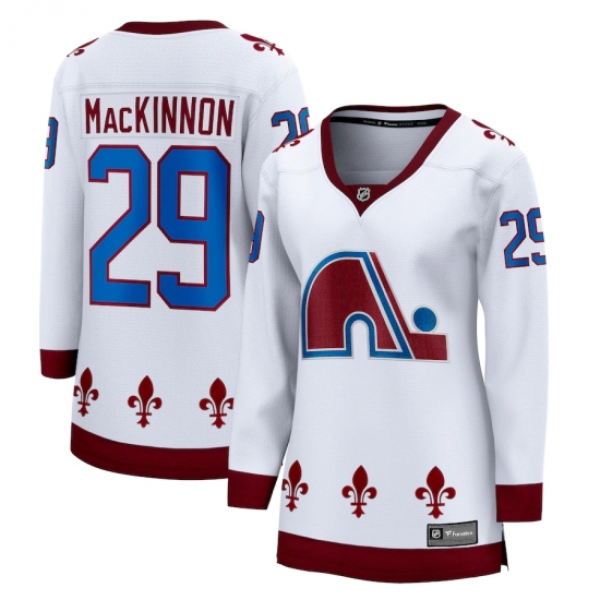 Women's Colorado Avalanche 29 Nathan MacKinnon Fanatics Branded White 2020-21 Special Edition Breakaway Player Jersey