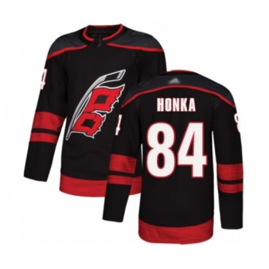 Men's Carolina Hurricanes 84 Anttoni Honka Authentic Black Alternate Hockey Jersey