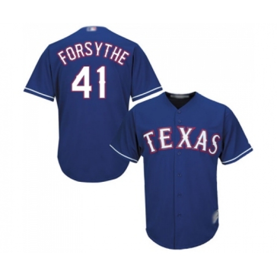 Youth Texas Rangers 41 Logan Forsythe Replica Royal Blue Alternate 2 Cool Base Baseball Jersey