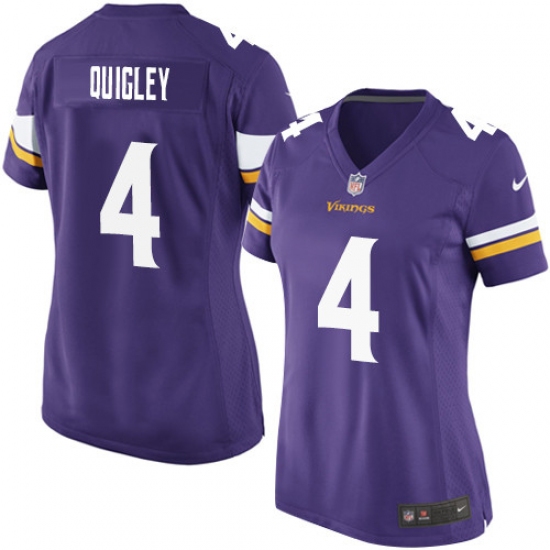 Women's Nike Minnesota Vikings 4 Ryan Quigley Game Purple Team Color NFL Jersey