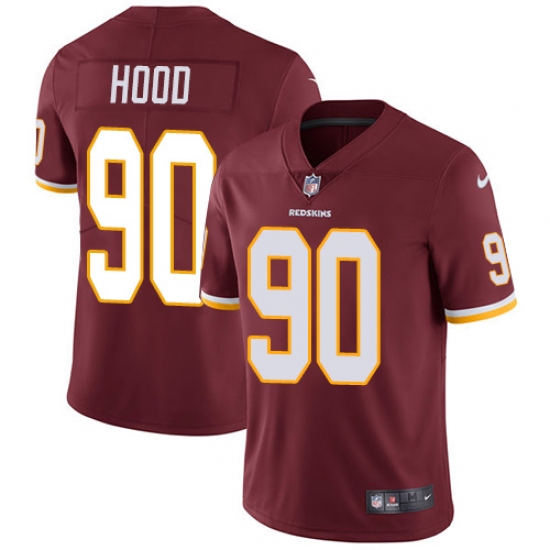 Men's Nike Washington Redskins 90 Ziggy Hood Burgundy Red Team Color Vapor Untouchable Limited Player NFL Jersey