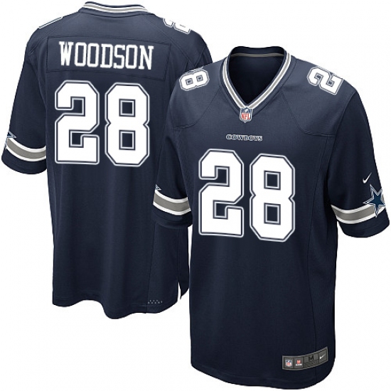 Men's Nike Dallas Cowboys 28 Darren Woodson Game Navy Blue Team Color NFL Jersey