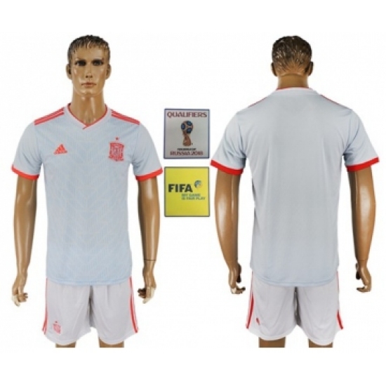 Spain Blank Away Soccer Country Jersey