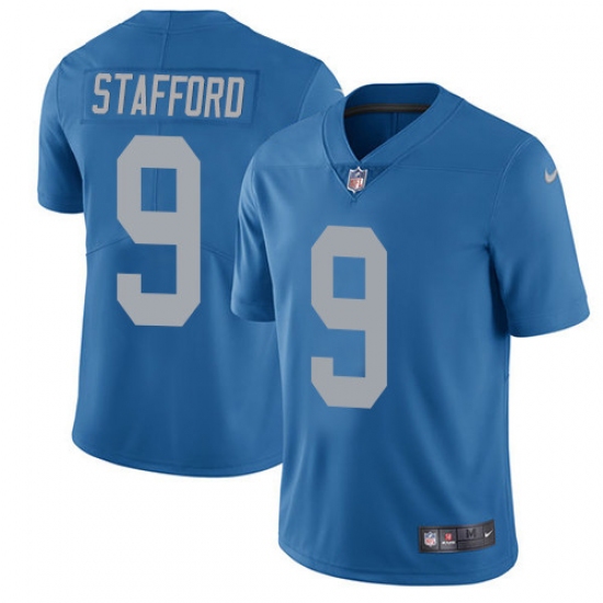 Men's Nike Detroit Lions 9 Matthew Stafford Elite Blue Alternate NFL Jersey