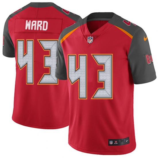 Men's Nike Tampa Bay Buccaneers 43 T.J. Ward Red Team Color Vapor Untouchable Limited Player NFL Jersey