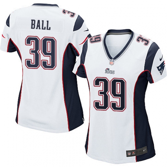 Women's Nike New England Patriots 39 Montee Ball Game White NFL Jersey