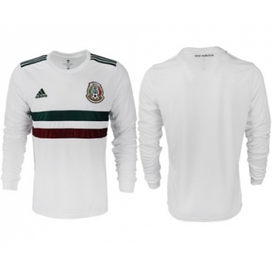 Mexico Blank Away Long Sleeves Soccer Country Jersey