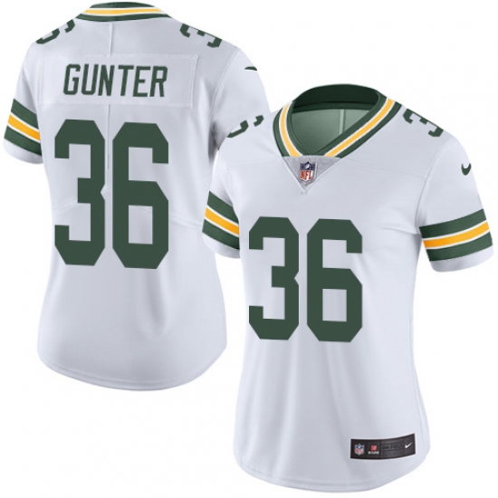 Women's Nike Green Bay Packers 36 LaDarius Gunter Elite White NFL Jersey