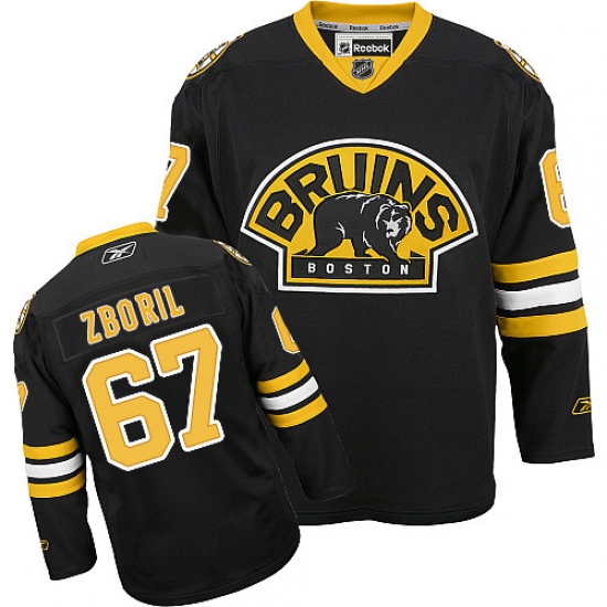 Men's Reebok Boston Bruins 67 Jakub Zboril Premier Black Third NHL Jersey