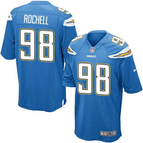 Men's Nike Los Angeles Chargers 98 Isaac Rochell Game Electric Blue Alternate NFL Jersey