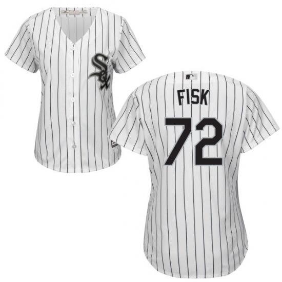 Women's Majestic Chicago White Sox 72 Carlton Fisk Authentic White Home Cool Base MLB Jersey