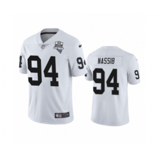 Men's Oakland Raiders 94 Carl Nassib White 2020 Inaugural Season Vapor Limited Jersey