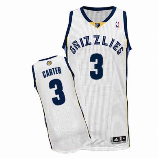 Men's Adidas Memphis Grizzlies 3 Jevon Carter Authentic White Home NBA Jersey