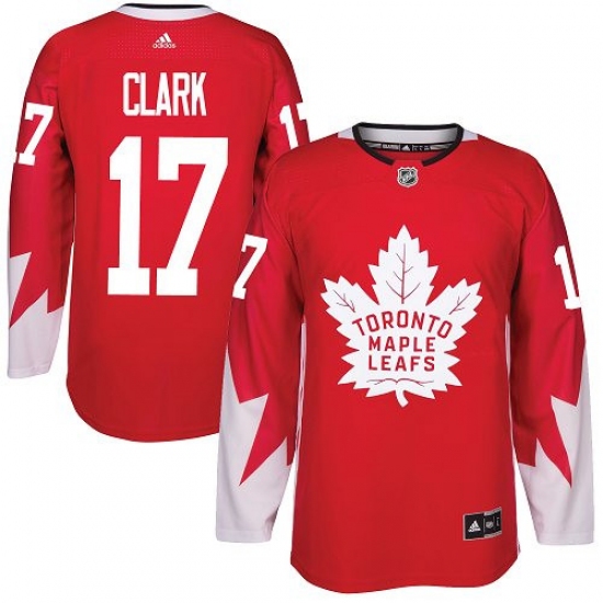 Youth Reebok Toronto Maple Leafs 17 Wendel Clark Authentic Red Alternate NHL Jersey