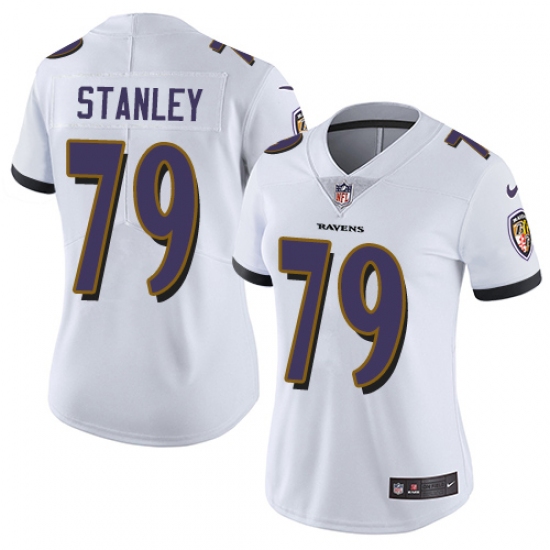 Women's Nike Baltimore Ravens 79 Ronnie Stanley White Vapor Untouchable Limited Player NFL Jersey