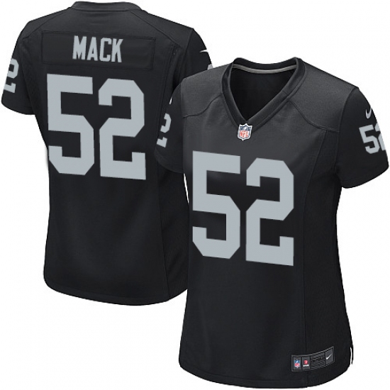 Women's Nike Oakland Raiders 52 Khalil Mack Game Black Team Color NFL Jersey