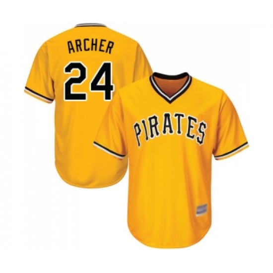 Youth Pittsburgh Pirates 24 Chris Archer Replica Gold Alternate Cool Base Baseball Jersey